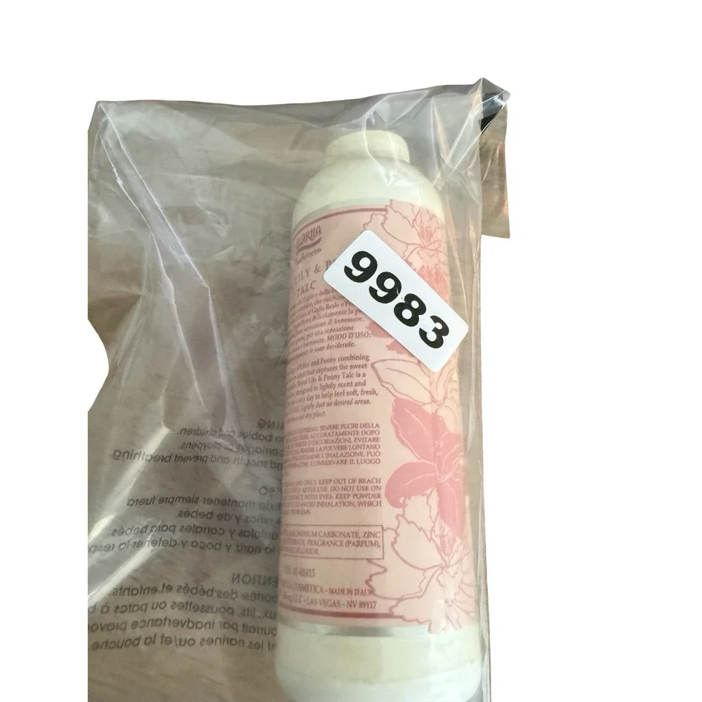 Elariia Royal Lilly Peony Body Powder Talc Shaker New‎ 3.5 oz Sealed Italy